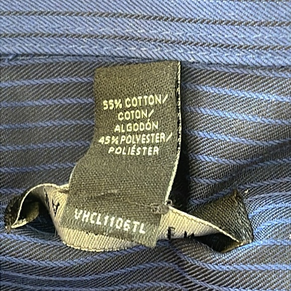 NWT Van Heusen Long Sleeve Blue Striped Shirt - Size M (15-15 1/2) - Picture 8 of 9